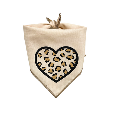 Cheetah Heart Dog Bandana made by Royal Collections and Co.