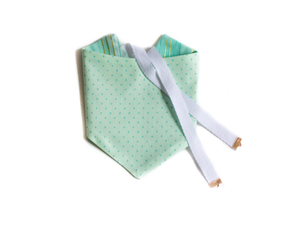 Metallic Mint Reversible Dog Bandana made by Royal Collections and Co.