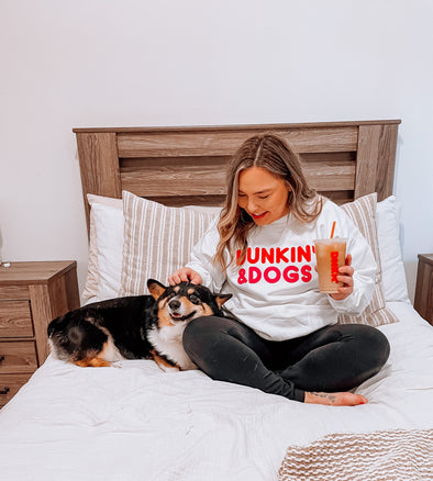 Dunkin' and Dogs Dog Mom Crewneck made by Royal Collections and Co.
