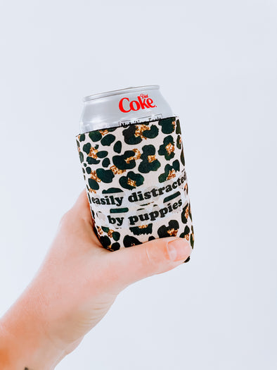 Easily Distracted by Puppies Can Cooler/Koozie sold by Royal Collections and Co. 