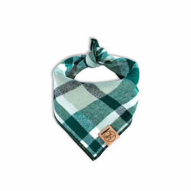 Emerald Flannel Dog Bandana made by Royal Collections and Co.