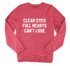 Friday Night Lights inspired corded crewneck - clear eyes full hearts cant loose - football sweatshirt made by Charlie Southern and sold by Royal Collections and Co. 
