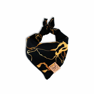 Marbled with Gold Dog Bandana made by Royal Collections and Co.