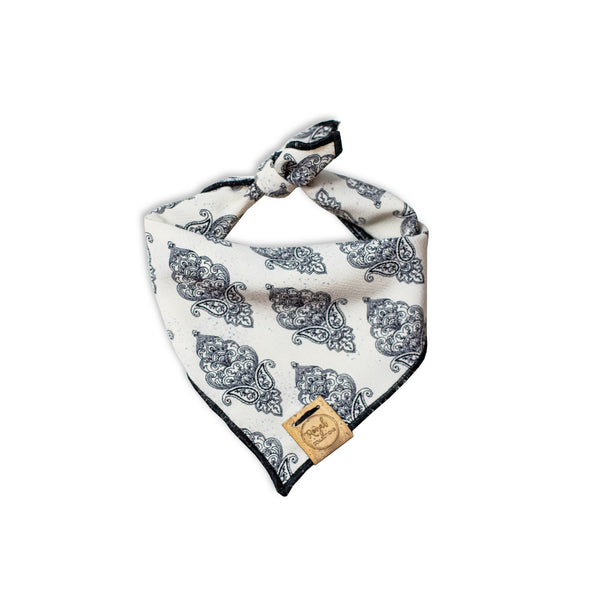 Neutral Paisley Dog Bandana made by Royal Collections and Co.