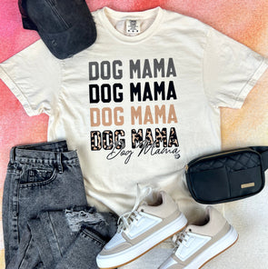 Neutral + Cheetah Dog Mom Tee Leopard Print Comfort Colors Aesthetic Dog Mom Tee Sold By Royal Collections and Co