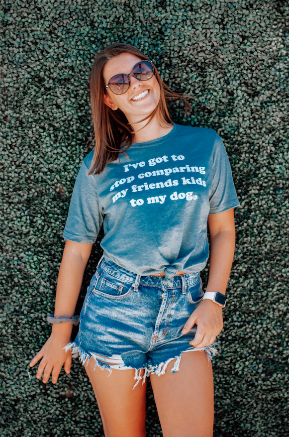 Stop Comparing Dog Mom Tee sold by Royal Collections and Co. made by Dapper Paw