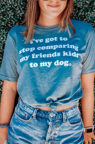 Stop Comparing Dog Mom Tee sold by Royal Collections and Co. made by Dapper Paw