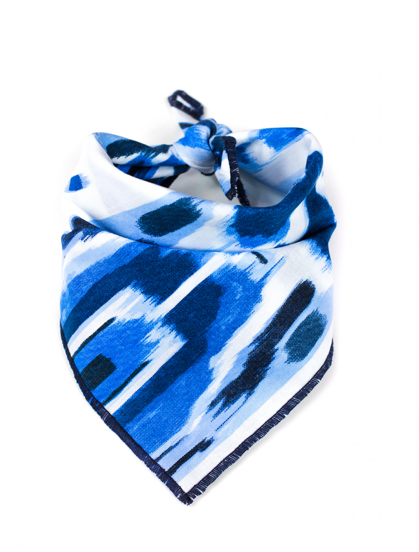 Streaks of Sapphire Dog Bandana made by Royal Collections and Co.