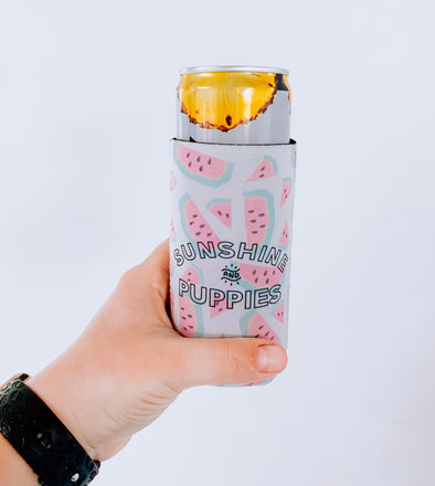 Sunshine and Puppies Can Cooler/Koozie sold by Royal Collections and Co.