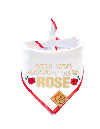 Will You Accept this Rose? Bachelor Inspired Valentines Day Dog Bandana made by Royal Collections and Co.