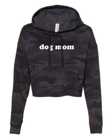 LIMITED EDITION Black Camo Dog Mom Cropped Hoodie by Royal Collections and Co.