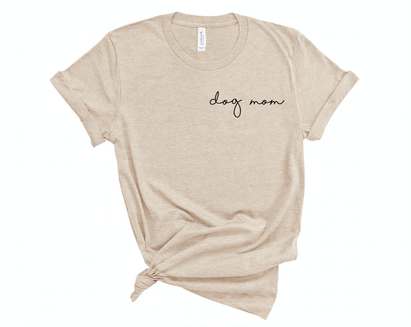 Minimal Dog Mom T-Shirt Tan made by Royal Collections and Co.